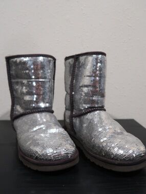 UGG Silver Sequin Short Boots